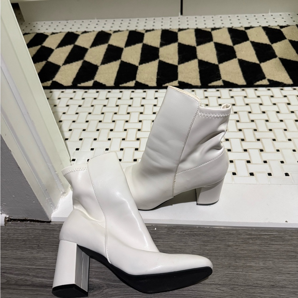 MIA White Heeled Boots